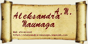Aleksandra Maunaga vizit kartica